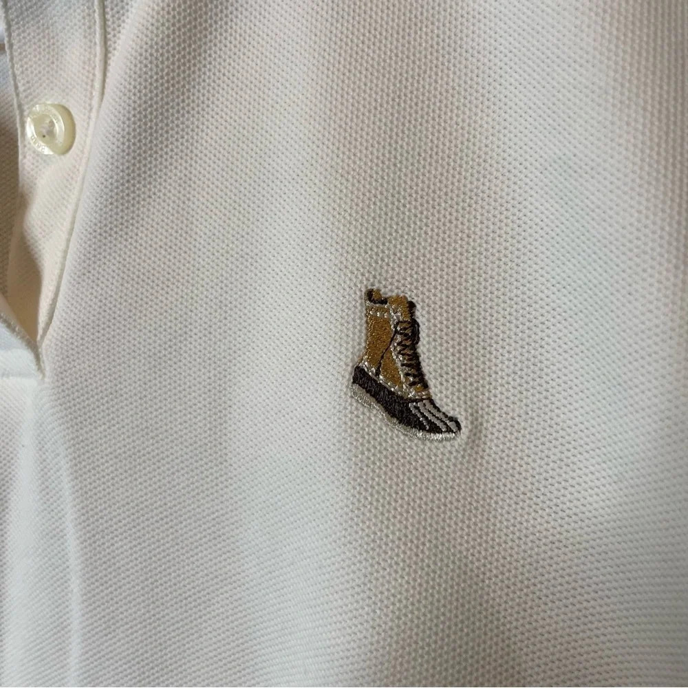 LL Bean Polo White 100 Year Edition With Boot logo embroidered women’s size xs - Picture 2 of 10